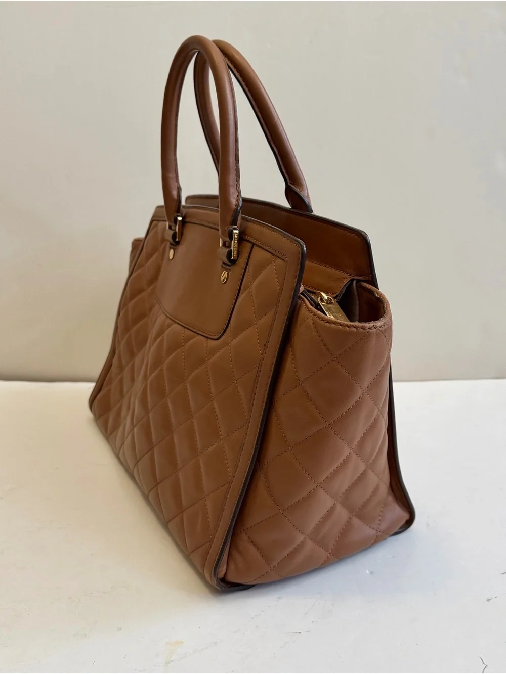 MICHAEL Michael Kors Brown Quilted Leather Selma Satchel